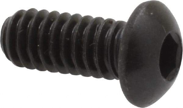 Holo-Krome - 1/4-20 UNC Hex Socket Drive, Button Screw - Alloy Steel, Black Oxide Finish, Fully Threaded, 5/8" Length Under Head - Americas Industrial Supply