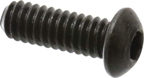 Holo-Krome - 1/4-20 UNC Hex Socket Drive, Button Screw - Alloy Steel, Black Oxide Finish, Fully Threaded, 3/4" Length Under Head - Americas Industrial Supply