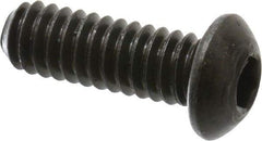 Holo-Krome - 1/4-20 UNC Hex Socket Drive, Button Screw - Alloy Steel, Black Oxide Finish, Fully Threaded, 3/4" Length Under Head - Americas Industrial Supply