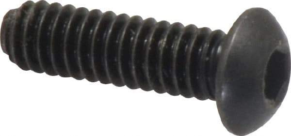 Holo-Krome - 1/4-20 UNC Hex Socket Drive, Button Screw - Alloy Steel, Black Oxide Finish, Fully Threaded, 7/8" Length Under Head - Americas Industrial Supply