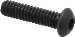 Holo-Krome - 1/4-20 UNC Hex Socket Drive, Button Screw - Alloy Steel, Black Oxide Finish, Fully Threaded, 1" Length Under Head - Americas Industrial Supply