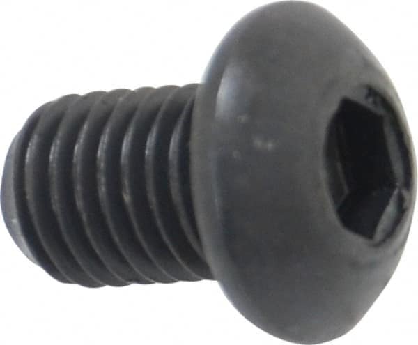 Holo-Krome - 1/4-28 UNF Hex Socket Drive, Button Screw - Alloy Steel, Black Oxide Finish, Fully Threaded, 3/8" Length Under Head - Americas Industrial Supply