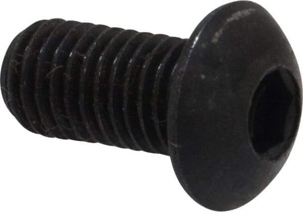 Holo-Krome - 1/4-28 UNF Hex Socket Drive, Button Screw - Alloy Steel, Black Oxide Finish, Fully Threaded, 1/2" Length Under Head - Americas Industrial Supply