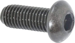 Holo-Krome - 1/4-28 UNF Hex Socket Drive, Button Screw - Alloy Steel, Black Oxide Finish, Fully Threaded, 5/8" Length Under Head - Americas Industrial Supply