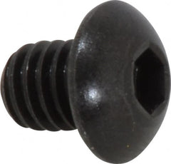 Holo-Krome - 5/16-18 UNC Hex Socket Drive, Button Screw - Alloy Steel, Black Oxide Finish, Fully Threaded, 3/8" Length Under Head - Americas Industrial Supply