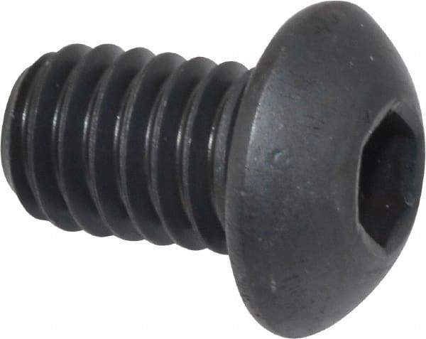 Holo-Krome - 5/16-18 UNC Hex Socket Drive, Button Screw - Alloy Steel, Black Oxide Finish, Fully Threaded, 1/2" Length Under Head - Americas Industrial Supply