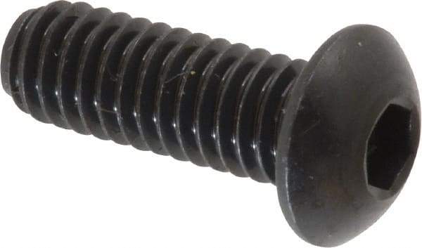 Holo-Krome - 5/16-18 UNC Hex Socket Drive, Button Screw - Alloy Steel, Black Oxide Finish, Fully Threaded, 7/8" Length Under Head - Americas Industrial Supply