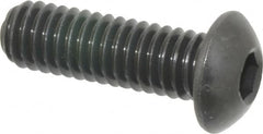 Holo-Krome - 5/16-18 UNC Hex Socket Drive, Button Screw - Alloy Steel, Black Oxide Finish, Fully Threaded, 1" Length Under Head - Americas Industrial Supply