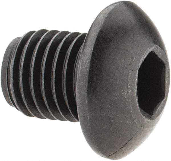Holo-Krome - 5/16-24 UNF Hex Socket Drive, Button Screw - Alloy Steel, Black Oxide Finish, Fully Threaded, 3/8" Length Under Head - Americas Industrial Supply