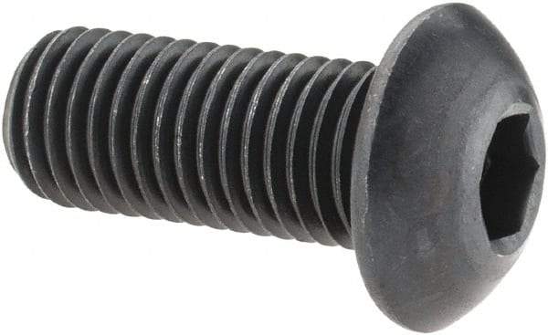 Holo-Krome - 5/16-24 UNF Hex Socket Drive, Button Screw - Alloy Steel, Black Oxide Finish, Fully Threaded, 3/4" Length Under Head - Americas Industrial Supply
