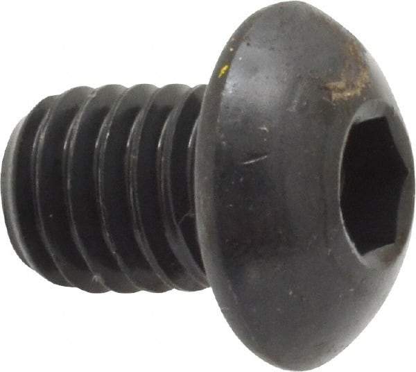 Holo-Krome - 3/8-16 UNC Hex Socket Drive, Button Screw - Alloy Steel, Black Oxide Finish, Fully Threaded, 1/2" Length Under Head - Americas Industrial Supply