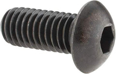 Holo-Krome - 3/8-16 UNC Hex Socket Drive, Button Screw - Alloy Steel, Black Oxide Finish, Fully Threaded, 7/8" Length Under Head - Americas Industrial Supply