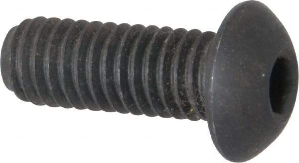 Holo-Krome - 3/8-16 UNC Hex Socket Drive, Button Screw - Alloy Steel, Black Oxide Finish, Fully Threaded, 1" Length Under Head - Americas Industrial Supply