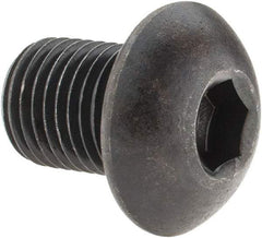 Holo-Krome - 3/8-24 UNF Hex Socket Drive, Button Screw - Alloy Steel, Black Oxide Finish, Fully Threaded, 1/2" Length Under Head - Americas Industrial Supply