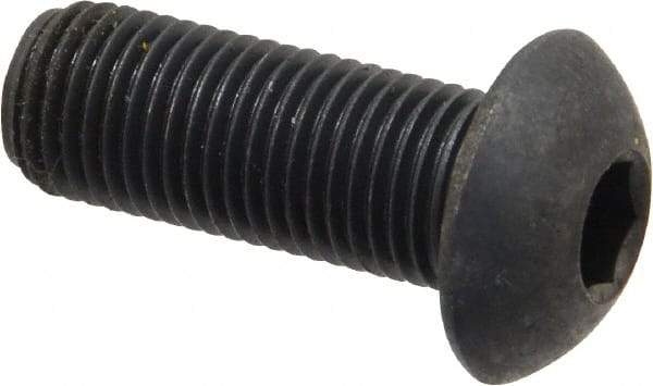 Holo-Krome - 3/8-24 UNF Hex Socket Drive, Button Screw - Alloy Steel, Black Oxide Finish, Fully Threaded, 1" Length Under Head - Americas Industrial Supply