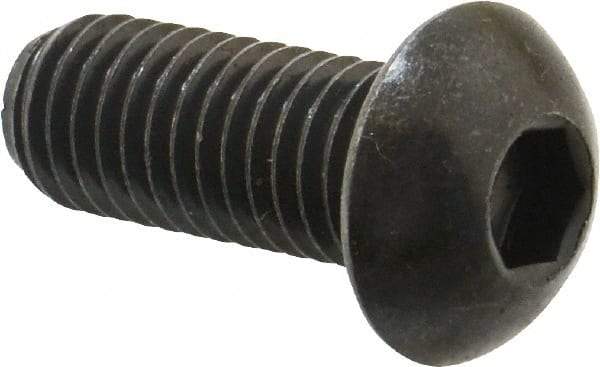 Holo-Krome - 1/2-13 UNC Hex Socket Drive, Button Screw - Alloy Steel, Black Oxide Finish, Fully Threaded, 1-1/4" Length Under Head - Americas Industrial Supply