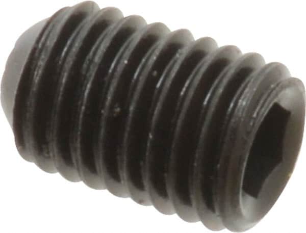 Holo-Krome - 1/4-28 UNF, 3/8" OAL, Internal Knurl Point Set Screw - Grade 8 Alloy Steel, 1/8" Key - Americas Industrial Supply