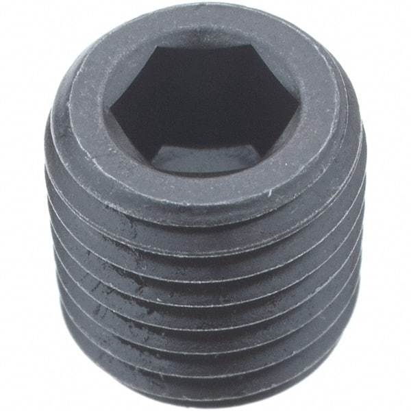 Holo-Krome - 1/16-27, 5/16" OAL, Alloy Steel Socket Pressure Plug - 3/4" Taper per Foot, 5/32" Hex Key - Americas Industrial Supply