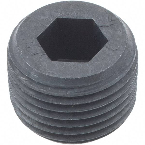 Holo-Krome - 3/8-18, 1/2" OAL, Alloy Steel Socket Pressure Plug - 3/4" Taper per Foot, 5/16" Hex Key - Americas Industrial Supply