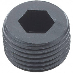 Holo-Krome - 1/2-14, 9/16" OAL, Alloy Steel Socket Pressure Plug - 3/4" Taper per Foot, 3/8" Hex Key - Americas Industrial Supply