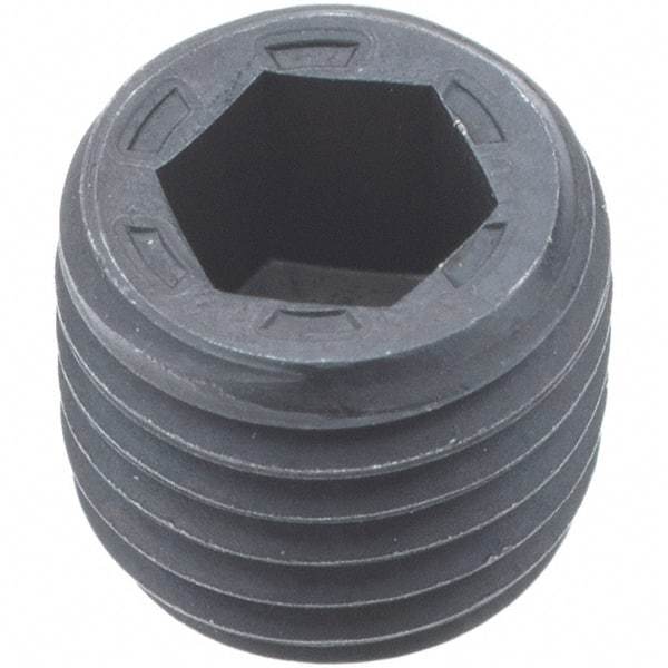 Holo-Krome - 1/16-27, 1/4" OAL, Alloy Steel Socket Pressure Plug - 7/8" Taper per Foot, 5/32" Hex Key - Americas Industrial Supply