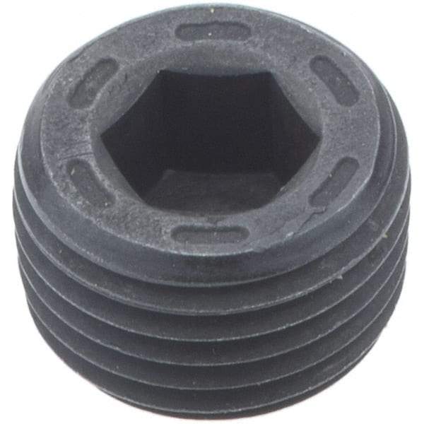 Holo-Krome - 1/8-27, 1/4" OAL, Alloy Steel Socket Pressure Plug - 7/8" Taper per Foot, 3/16" Hex Key - Americas Industrial Supply