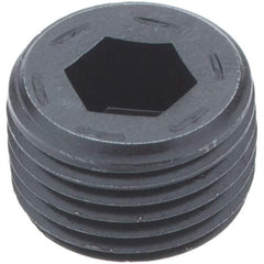 Holo-Krome - 1/2-14, 17/32" OAL, Alloy Steel Socket Pressure Plug - 7/8" Taper per Foot, 3/8" Hex Key - Americas Industrial Supply