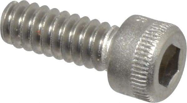 Holo-Krome - #6-32 UNC Hex Socket Drive, Socket Cap Screw - Grade 18-8 Stainless Steel, Uncoated, Fully Threaded, 3/8" Length Under Head - Americas Industrial Supply