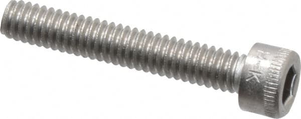Holo-Krome - #8-32 UNC Hex Socket Drive, Socket Cap Screw - Grade 18-8 Stainless Steel, Uncoated, Fully Threaded, 1" Length Under Head - Americas Industrial Supply