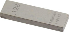Mitutoyo - 0.128" Rectangular Steel Gage Block - Accuracy Grade 0, Includes Certificate of Inspection - Americas Industrial Supply