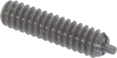 Gibraltar - 6-32, 17/32" Thread Length, 1/16" Plunger Projection, Steel Threaded Spring Plunger - 0.045" Max Plunger Diam, 17/32" Plunger Length, 1.5 Lb Init End Force, 4.5 Lb Final End Force - Americas Industrial Supply