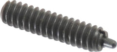 Gibraltar - 6-32, 17/32" Thread Length, 1/16" Plunger Projection, Steel Threaded Spring Plunger - 0.045" Max Plunger Diam, 17/32" Plunger Length, 0.5 Lb Init End Force, 1.5 Lb Final End Force - Americas Industrial Supply