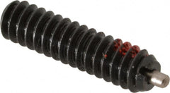 Gibraltar - 6-32, 17/32" Thread Length, 1/16" Plunger Projection, Steel Threaded Spring Plunger - 0.045" Max Plunger Diam, 17/32" Plunger Length, 0.5 Lb Init End Force, 1.5 Lb Final End Force - Americas Industrial Supply