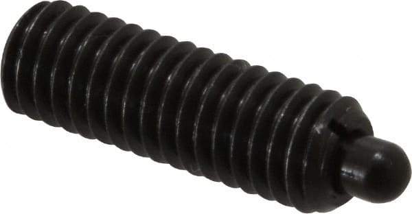 Gibraltar - 3/8-16, 1-1/8" Thread Length, 3/16" Plunger Projection, Steel Threaded Spring Plunger - 3/16" Max Plunger Diam, 1-1/8" Plunger Length, 2.8 Lb Init End Force, 7.2 Lb Final End Force - Americas Industrial Supply