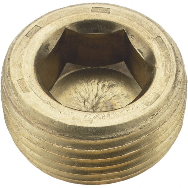 Holo-Krome - 3/4-14, 17/32" OAL, Brass Socket Pressure Plug - Americas Industrial Supply