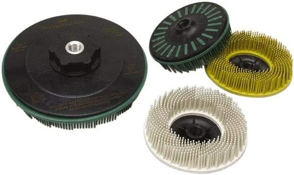 3M - 7" 50 Grit Ceramic Straight Disc Brush - Coarse Grade, 7/8" Trim Length, 7/8" Arbor Hole - Americas Industrial Supply