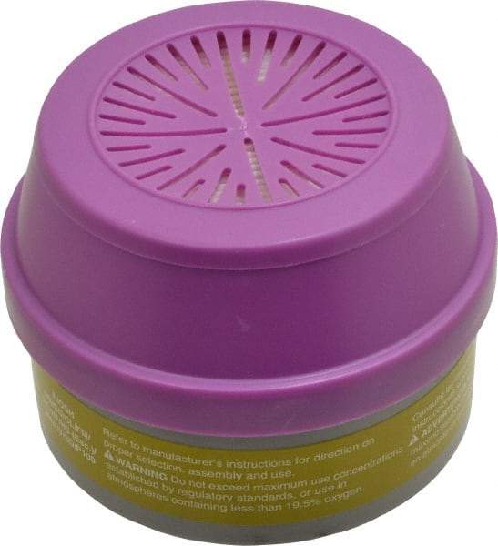 North - Olive and Purple P100 Cartridge and Filter Combination - Series 5500, 7700, 5400, 7600, Protects Against Acid Gas, Organic Vapor - Americas Industrial Supply