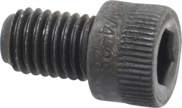Holo-Krome - 1/4-28 UNF Hex Socket Drive, Socket Cap Screw - Alloy Steel, Black Oxide Finish, Fully Threaded, 3/8" Length Under Head - Americas Industrial Supply