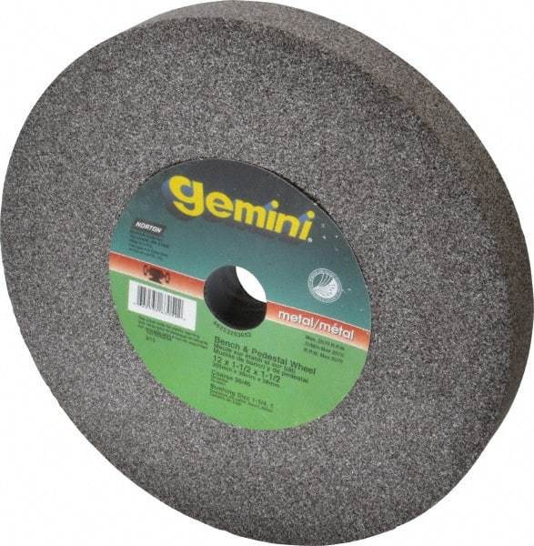 Norton - 36 Grit Aluminum Oxide Bench & Pedestal Grinding Wheel - 12" Diam x 1-1/2" Hole x 1-1/2" Thick, 2070 Max RPM, Very Coarse Grade - Americas Industrial Supply