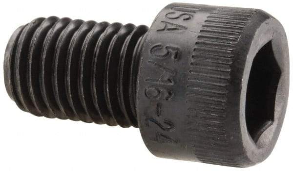 Holo-Krome - 5/16-24 UNF Hex Socket Drive, Socket Cap Screw - Alloy Steel, Black Oxide Finish, Fully Threaded, 1/2" Length Under Head - Americas Industrial Supply