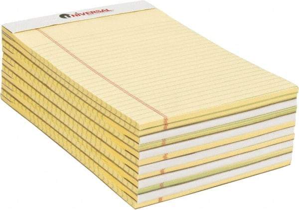 UNIVERSAL - 50 Sheet, 5 x 8", Perforated Style Ruled Pads - Canary - Americas Industrial Supply