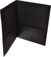 UNIVERSAL - 11" Long x 8-1/2" Wide Leatherette Two-Pocket Portfolios - Black - Americas Industrial Supply