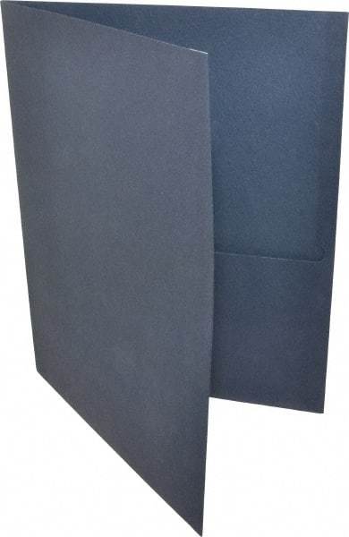 UNIVERSAL - 11" Long x 8-1/2" Wide Leatherette Two-Pocket Portfolios - Dark Blue - Americas Industrial Supply