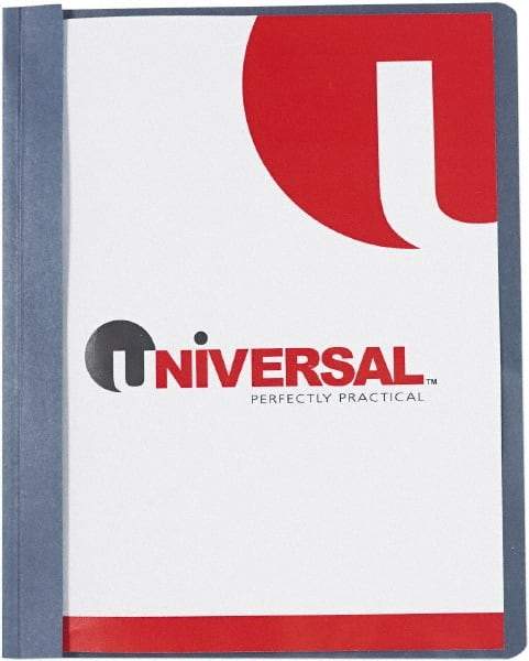 UNIVERSAL - 8-1/2" Long x 8-1/2 to 11" Wide Plastic Clip Style Report Cover - Clear & Dark Blue - Americas Industrial Supply