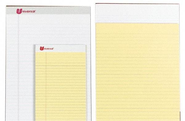 UNIVERSAL - 50 Sheet, 8 x 11-3/4", Perforated Style Ruled Pads - Canary - Americas Industrial Supply