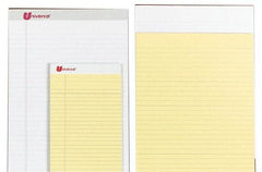 UNIVERSAL - 50 Sheet, 8 x 11-3/4", Perforated Style Ruled Pads - Canary - Americas Industrial Supply
