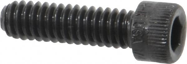Holo-Krome - 1/4-20 UNC Hex Socket Drive, Socket Cap Screw - Alloy Steel, Black Oxide Finish, Fully Threaded, 7/8" Length Under Head - Americas Industrial Supply