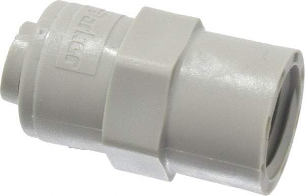 Parker - 1/4" Outside Diam, 1/4 NPTF, Acetal Push-to-Connect Tube Female Connector - 300 Max psi, Tan - Americas Industrial Supply