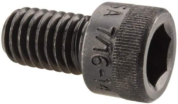 Holo-Krome - 7/16-14 UNC Hex Socket Drive, Socket Cap Screw - Alloy Steel, Black Oxide Finish, Fully Threaded, 3/4" Length Under Head - Americas Industrial Supply