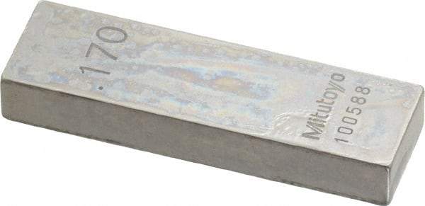 Mitutoyo - 0.17" Rectangular Steel Gage Block - Accuracy Grade 0, Includes Certificate of Inspection - Americas Industrial Supply